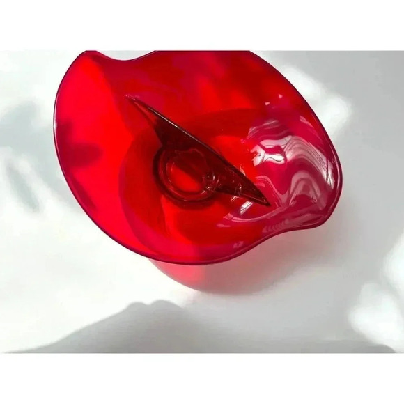 MCM Epic Viking Glass Co. Divided Ruby Red Dish - Picture 5 of 9